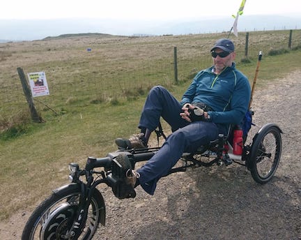 Steve enjoying the sunshine in the Peak District.